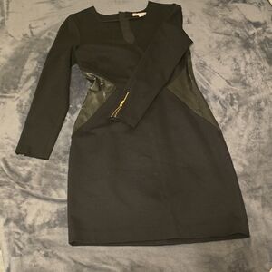 Banana Republic Black Dress with Leather Details